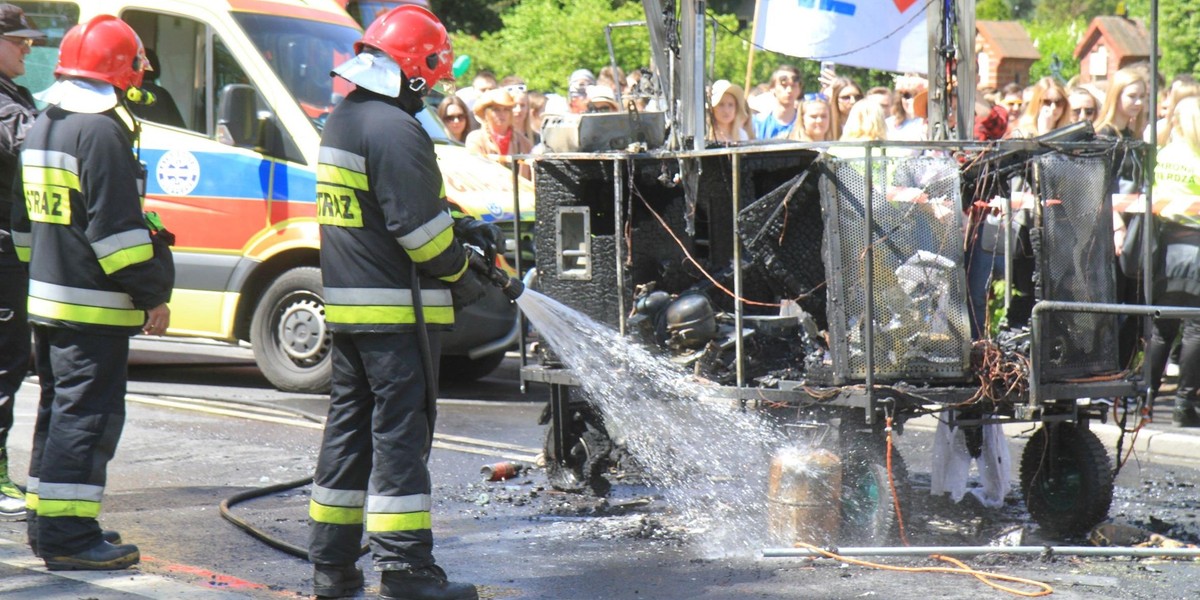 Pożar platformy na Juwenaliach