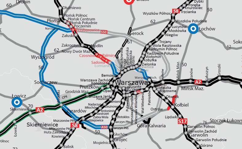 Zbudowane i planowane drogi na Mazowszu
