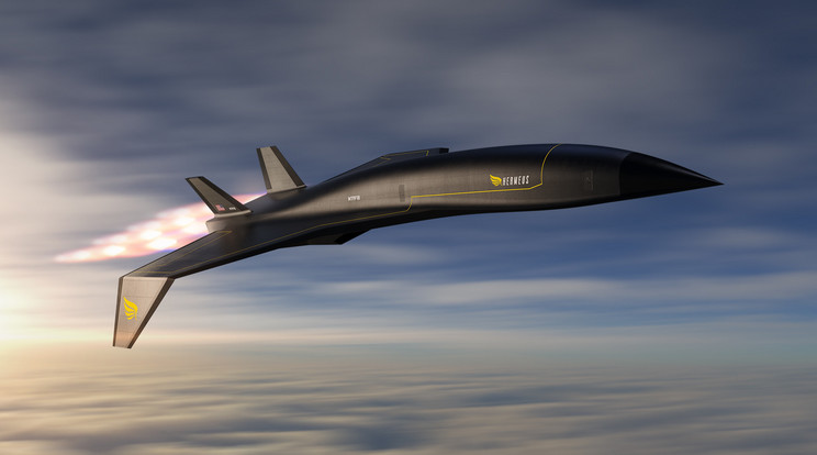 A hperszonikus repülésre tervezett Hermeus jet fantáziarajza. Az új hatóművekkel pár óra alatt bárhová elérhetnénk a Földön/Fotó: Hermeus, Flickr
