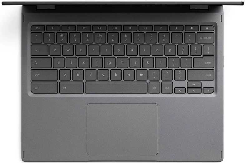 Klawiatura chromebooka Acera jest trochę inna: zamiast klawiszy funkcyjnych ma klawisze obsługi, a CapsLock ustąpił miejsca klawiszowi wyszukiwania