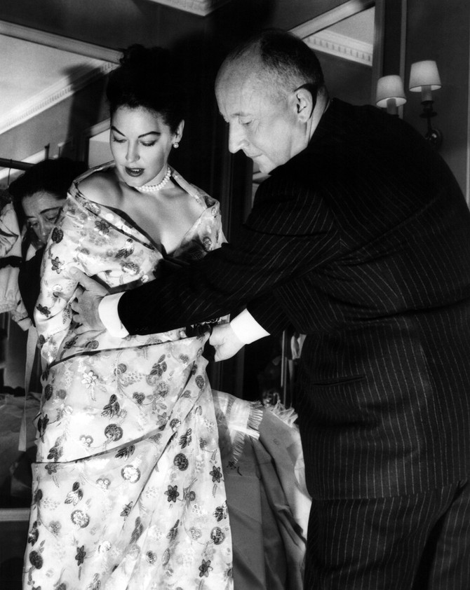 Kristijan Dior sa holivudskom divom Avom Gardner, 1957.