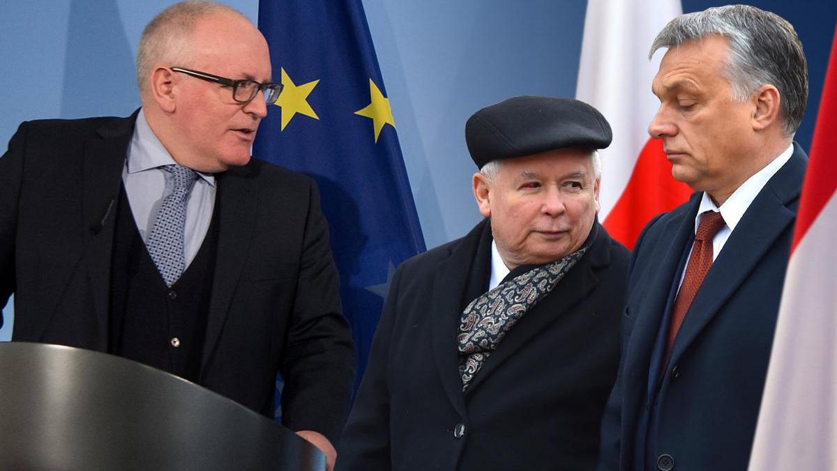 Frans Timmermans, Jarosław Kaczyński, Viktor Orban 