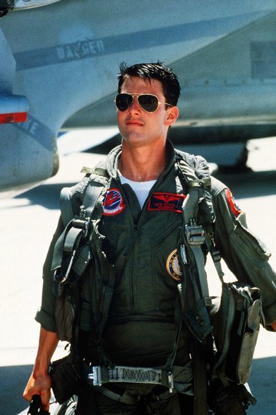 Tom Cruise jako Kapitan Pete "Maverick" Mitchell w filmie "Top Gun"