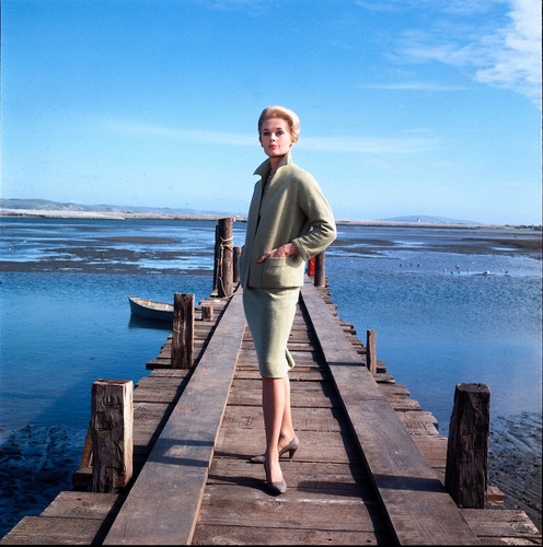 Tippi Hedren na planie 'Ptaków'