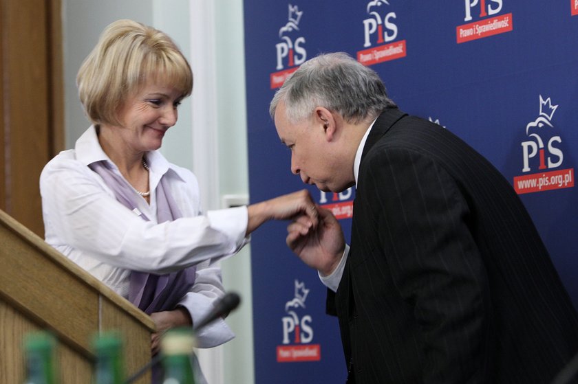 Jarosław Kaczyński i Jolanta Szczypińska