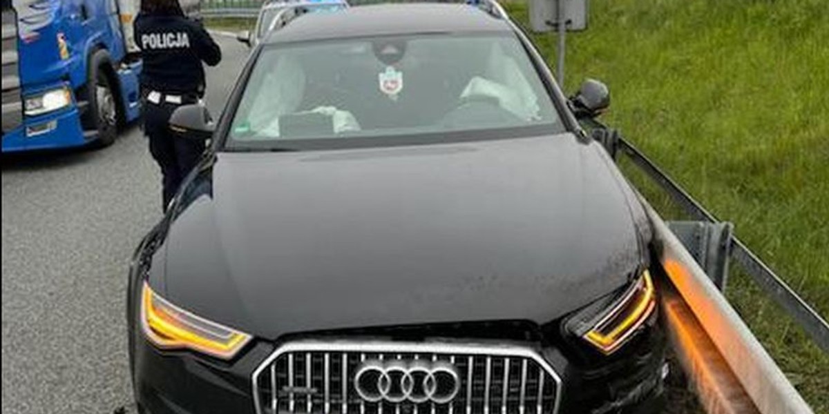 Audi tamował zjazd na A4 w okolicach Zgorzelca.