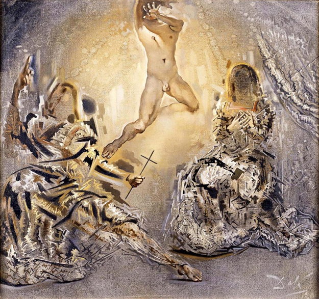 Obraz Salvadora Dalì "Zwiastowani"  (L’Annuncio) z 1960 r. o wym. 54 x 59  cm