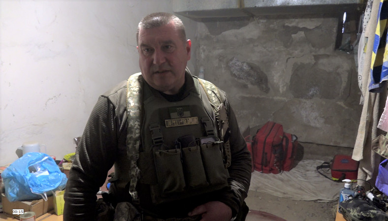 Ołeh Kucyn "Kum", założyciel batalionu Sicz Karpacka, podczas naszej ostatniej rozmowy. 