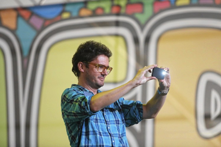 Kuba Wojewódzki podczas spotkania z uczestnikami Przystanku Woodstock