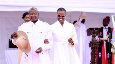 Ugandan President Yoweri Museveni with his wife Janet Muhoozi during their 50th wedding anniversary on August 26, 2023.Image: STATE HOUSE UGANDA