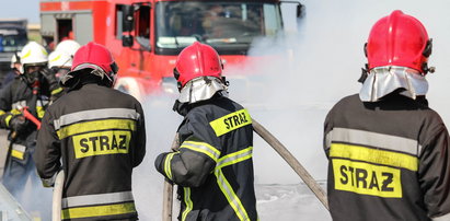Duży pożar ubojni drobiu w Tomicach. W akcji 20 jednostek straży pożarnej [WIDEO]