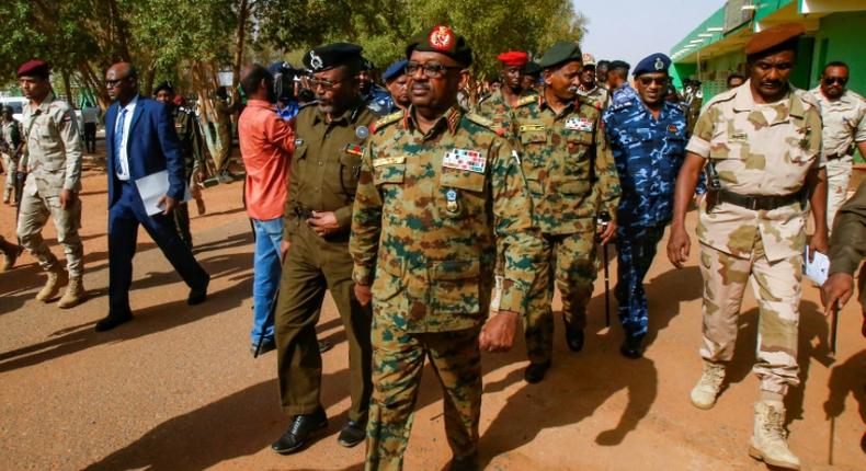 General Jamal Omar (C) of Sudan's ruling military council can be seen July 4, 2019