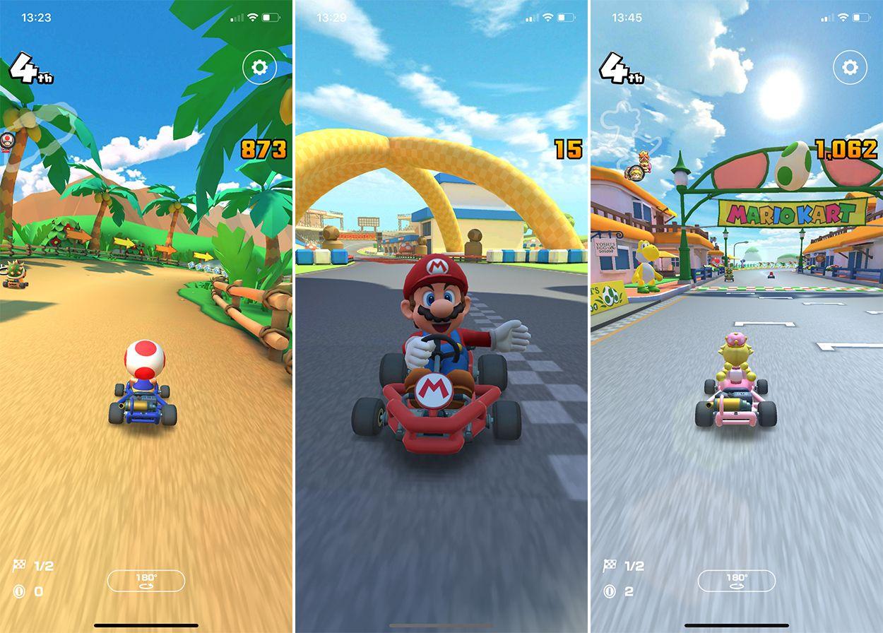 Podobne ako ostatné hry Nintenda na mobiloch, aj Mario Kart Tour je orientovaný na výšku.