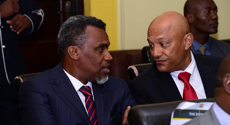 EACC CEO Twalib Mbarak with DPP Noordin Haji during a past meeting