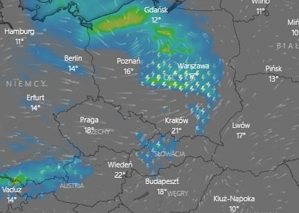 Prognozowana sytuacja o godz. 4 w nocy