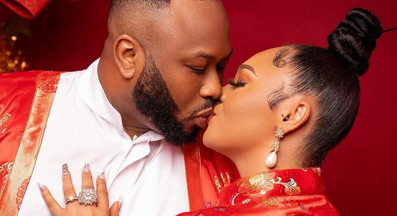 Nollywood actress Rosy Meurer and her hubby Olakunle Churchill [Instagram/OfficialRosyMeurer]