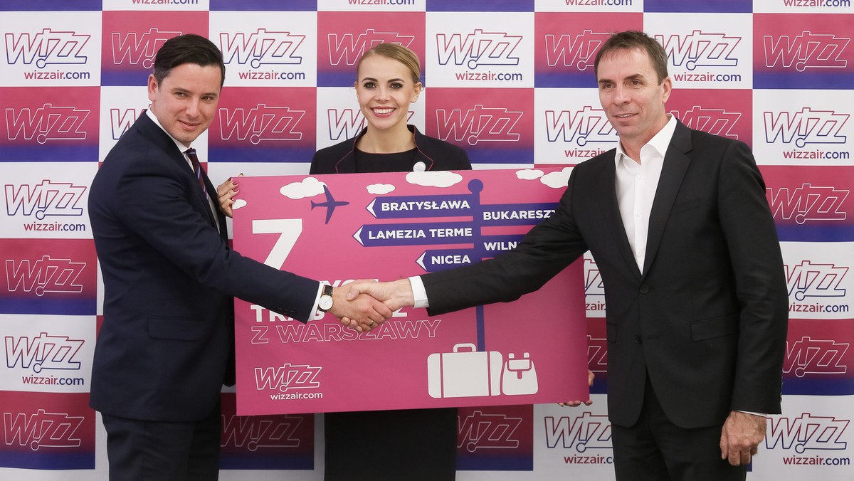 Linie lotnicze Wizz Air od czerwca przyszłego roku zaczną latać z warszawskiego Lotniska Chopina do Bratysławy, Bukaresztu, Kijowa, Wilna, a także do Lyonu i Nicei we Francji oraz Lamezia Terme we Włoszech - poinformował ich prezes Jozsef Varadi.