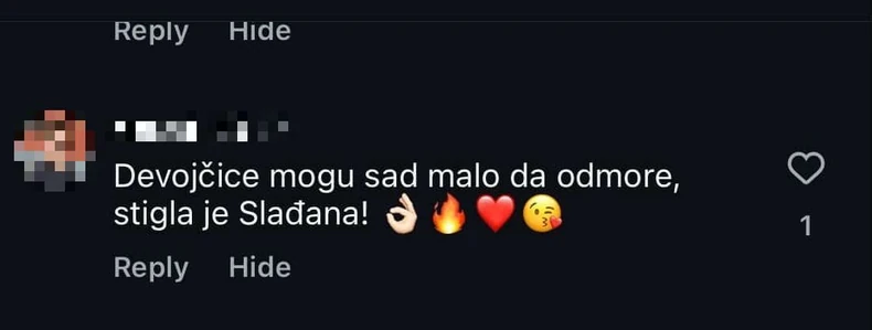 Komentar ispod slike Slađane Tomašević