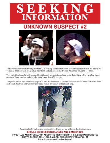 Ogłoszenie o poszukiwaniu podejrzanego o dokonanie zamachu