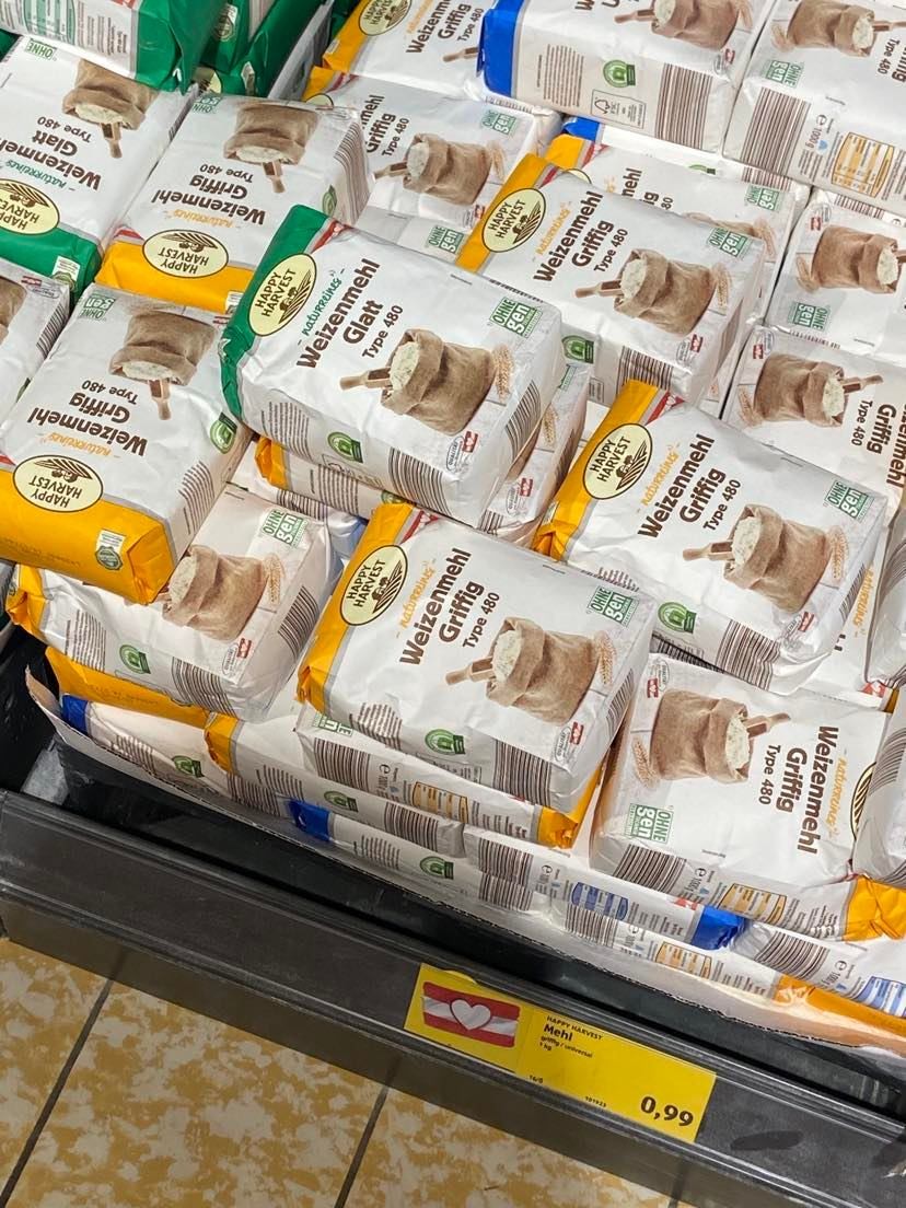 Toľkoto stojí múka v Rakúsku.