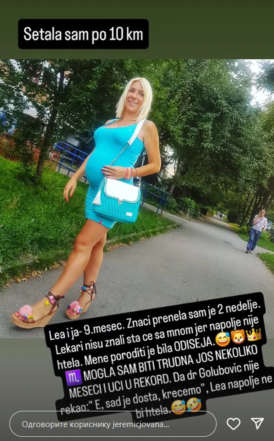 Jovana Jeremić podelila uspomenu na trudničke dane