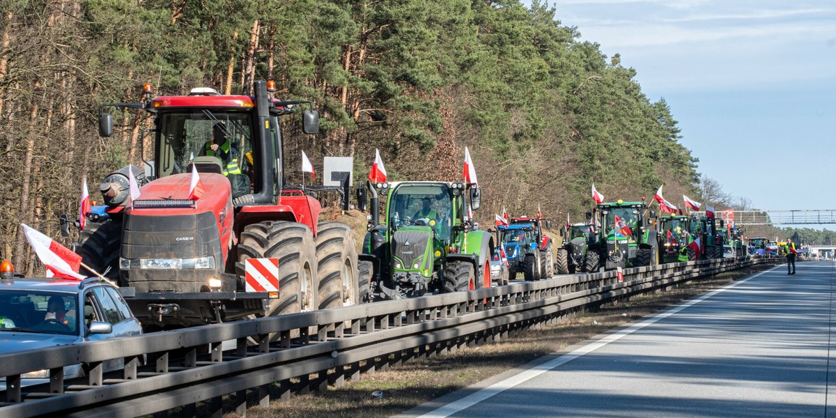 Rolnicy protestują na granicy z Ukrainą.