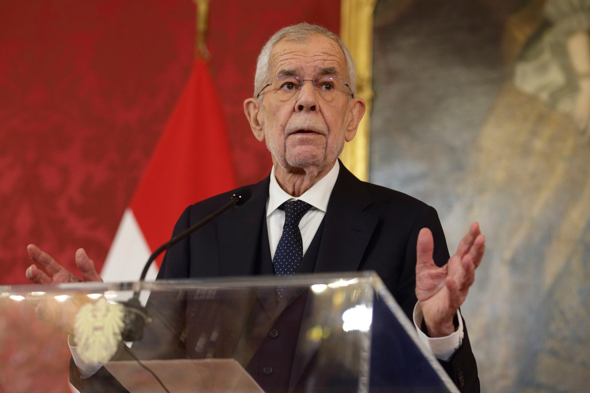 Rakúsky prezident Alexander Van der Bellen.