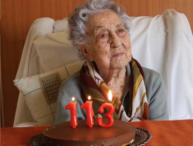 Marija Branjas (115) na proslavi 113. rođendana 