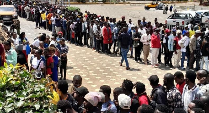 Kenyans line up at KICC to register for Worldcoin