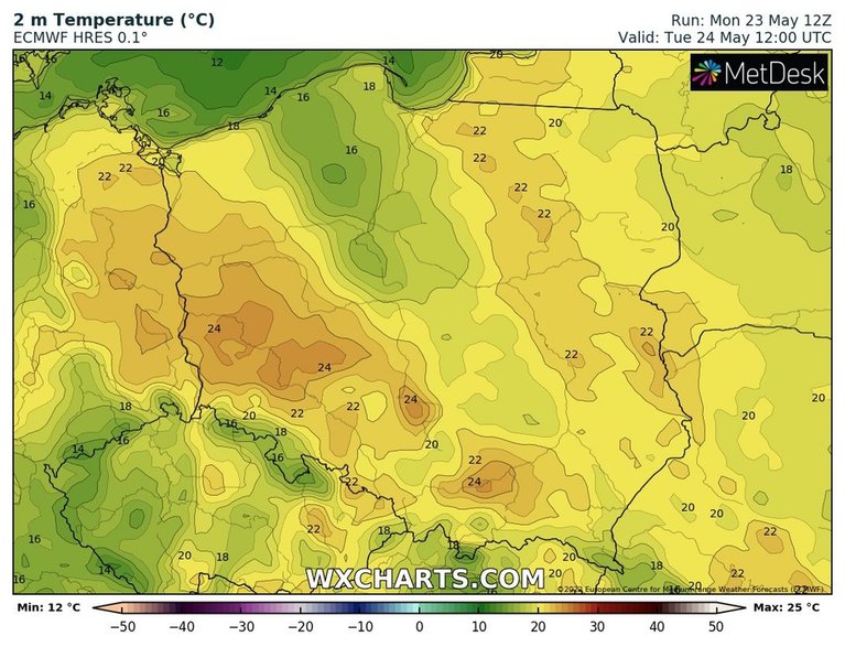 Na termometrach maksymalnie 25 st. C