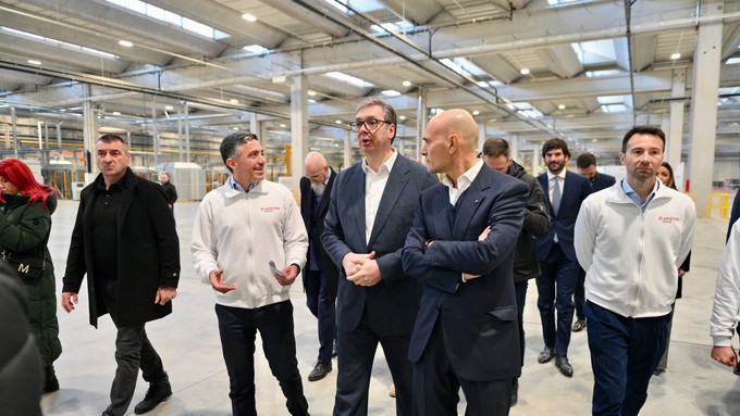 Aleksandar Vučić na svečanoj ceremoniji otvaranja fabrike Ariston Climate Solutions