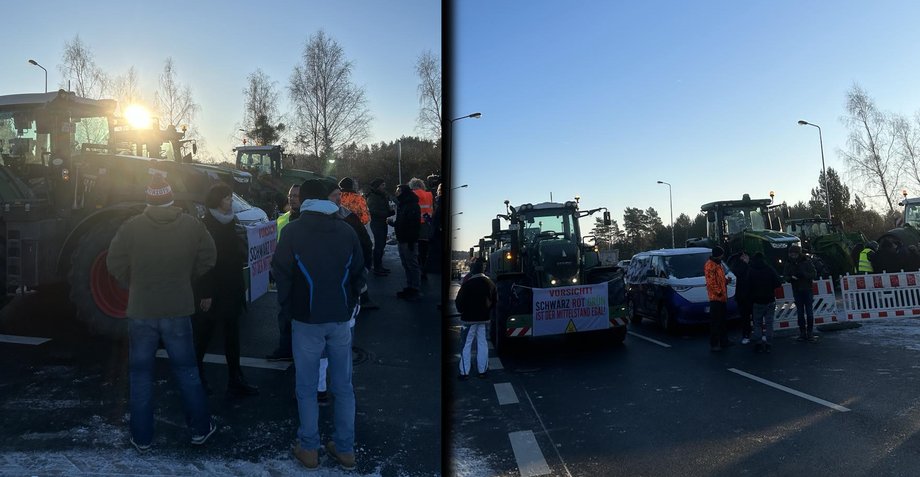 Protest w zachodniopomorskim Lubieszynie (zdjęcie od czytelniczki Business Insider Polska)