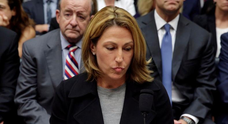 Mylan NL CEO Heather Bresch waits to testify before a House Oversight and Government Reform Committee hearing on the Rising Price of EpiPens, at the Capitol in Washington, U.S. September 21, 2016.