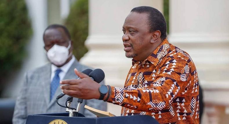 President Uhuru Kenyatta during a past briefing from State House