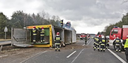 Wypadek tira: z środka dobiegał przerażający ryk