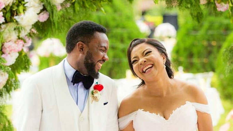 Linda Ejiofor and hubby Ibrahim Suleiman on wedding day