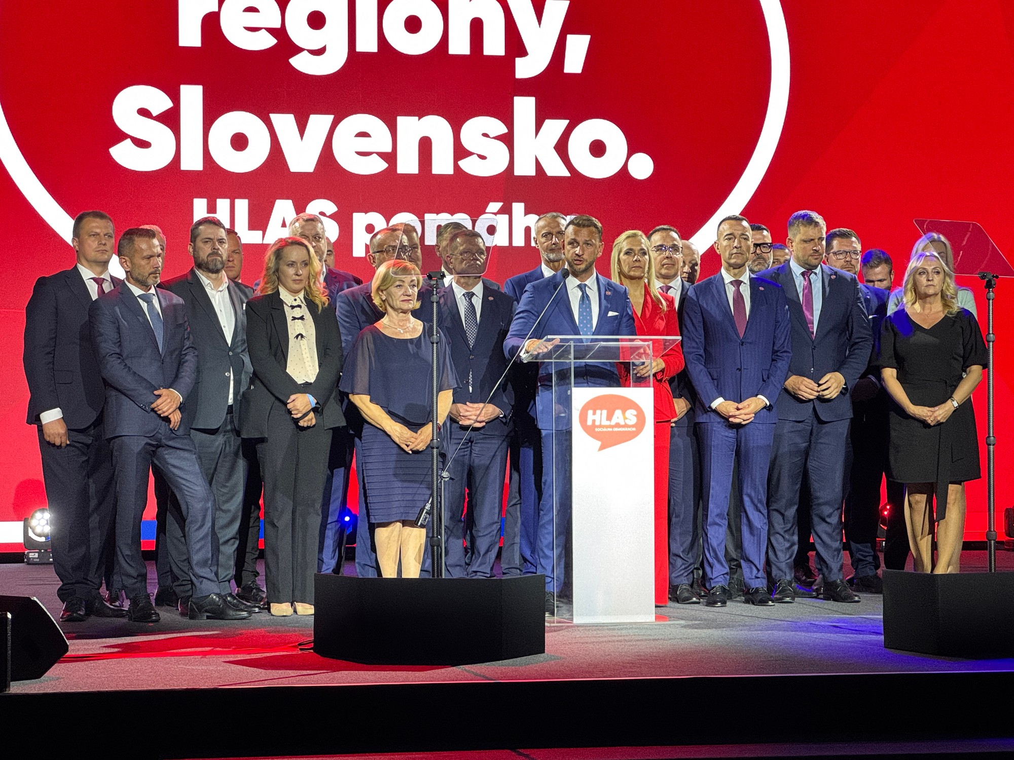 Predseda strany Hlas-SD a minister vnútra SR Matúš Šutaj Eštok počas tlačovej konferencie po sobotňajšom piatom pracovnom sneme v Poprade.
