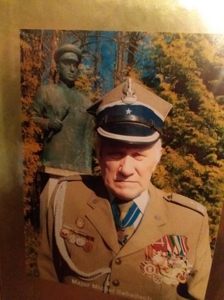 Major Michał Sabadach w mundurze Wojska Polskiego