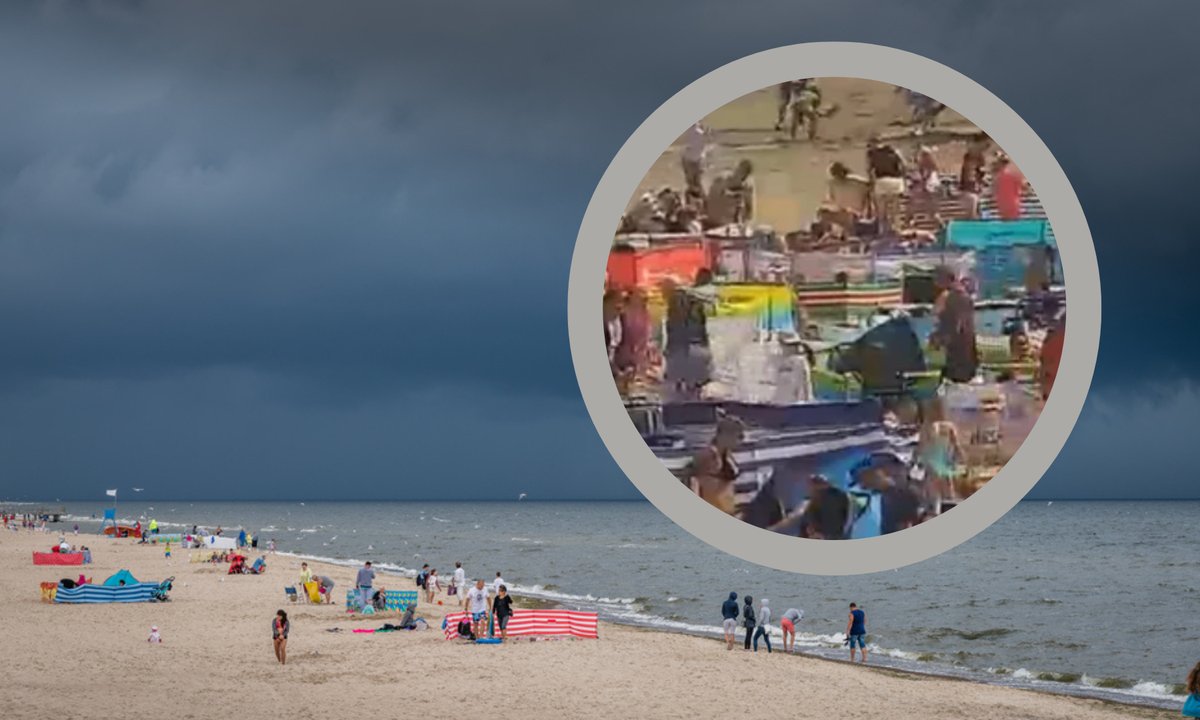Pokazali plażę w Sarbinowie. Pogoda koszmarna, więc ten widok zaskakuje!