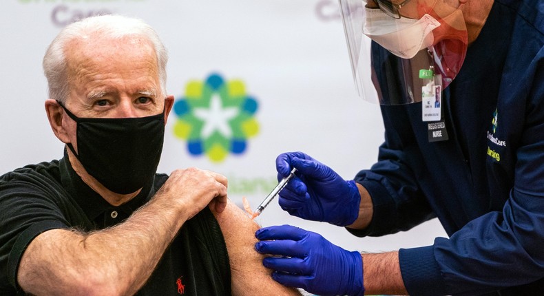 President Joe Biden gets a COVID-19 vaccine.
