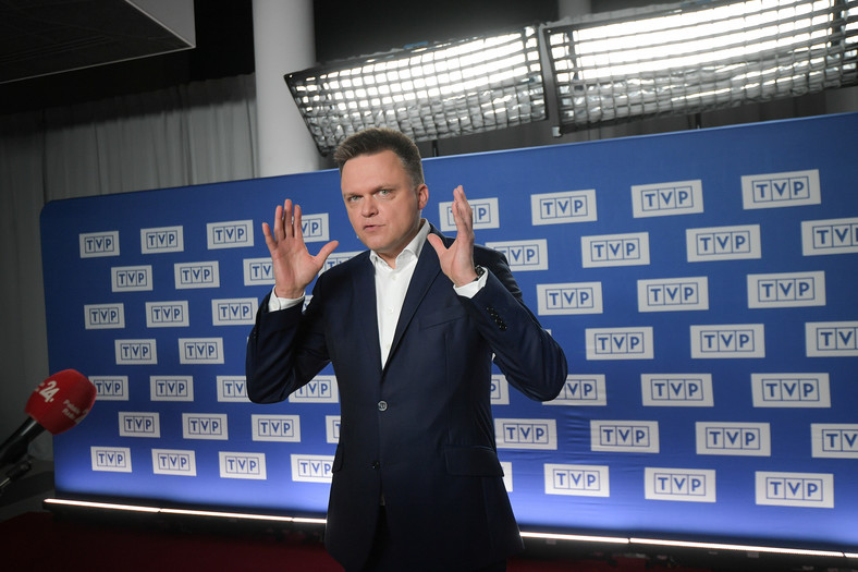 Szymon Hołownia przed debatą wyborczą TVP