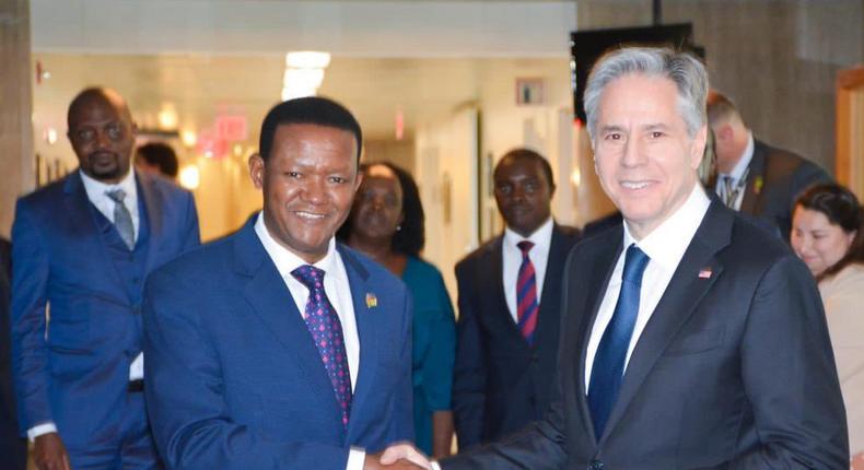 Foreign Affairs CS Alfred Mutua held a bilateral meeting with US Secretary of State Anthony Blinken at the State Department in Washington DC on April 25, 2023