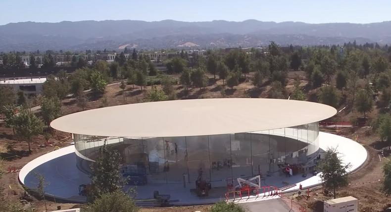 The Steve Jobs Theatre, located on Apple's new Apple Park campus.