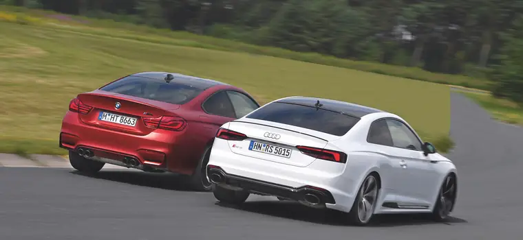 Audi RS5 kontra BMW M4 na torze - jeden prycha, drugi dymi