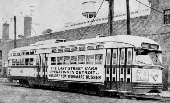 Jeden z ostatnich tramwajów w Detroit w 1956 r.