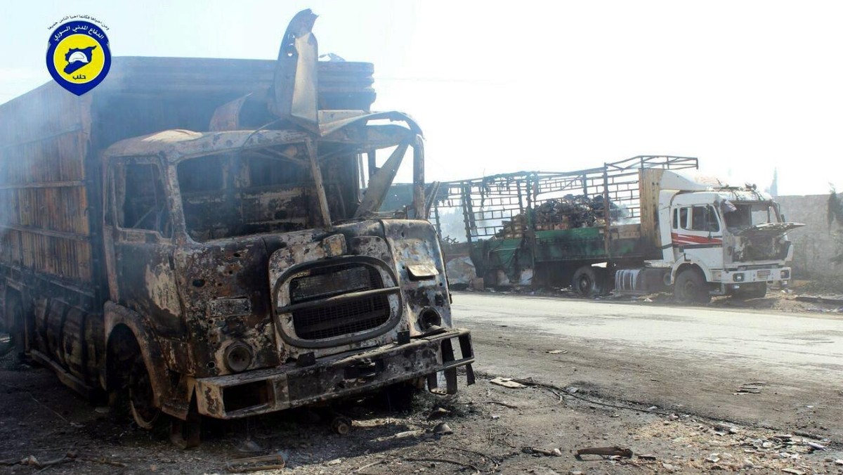 Aid convoy bombed in Aleppo