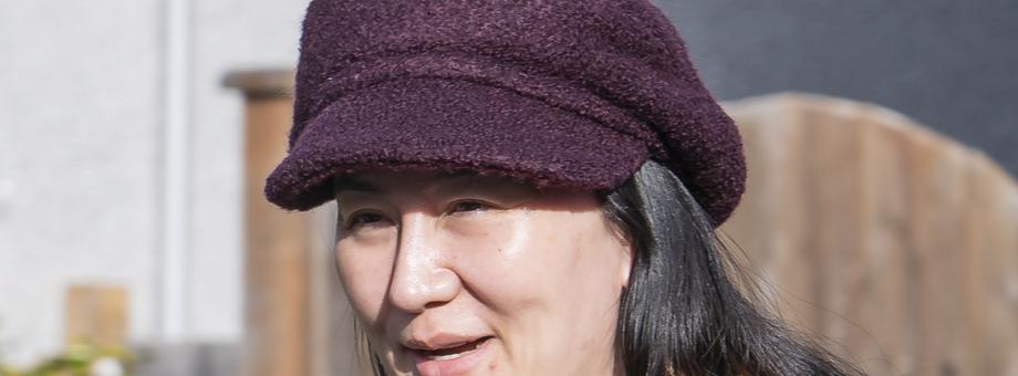 Meng Wanzhou, wiceprezes Huawei, przed swoim domem w Vancouver. 6 marca 2019 r.