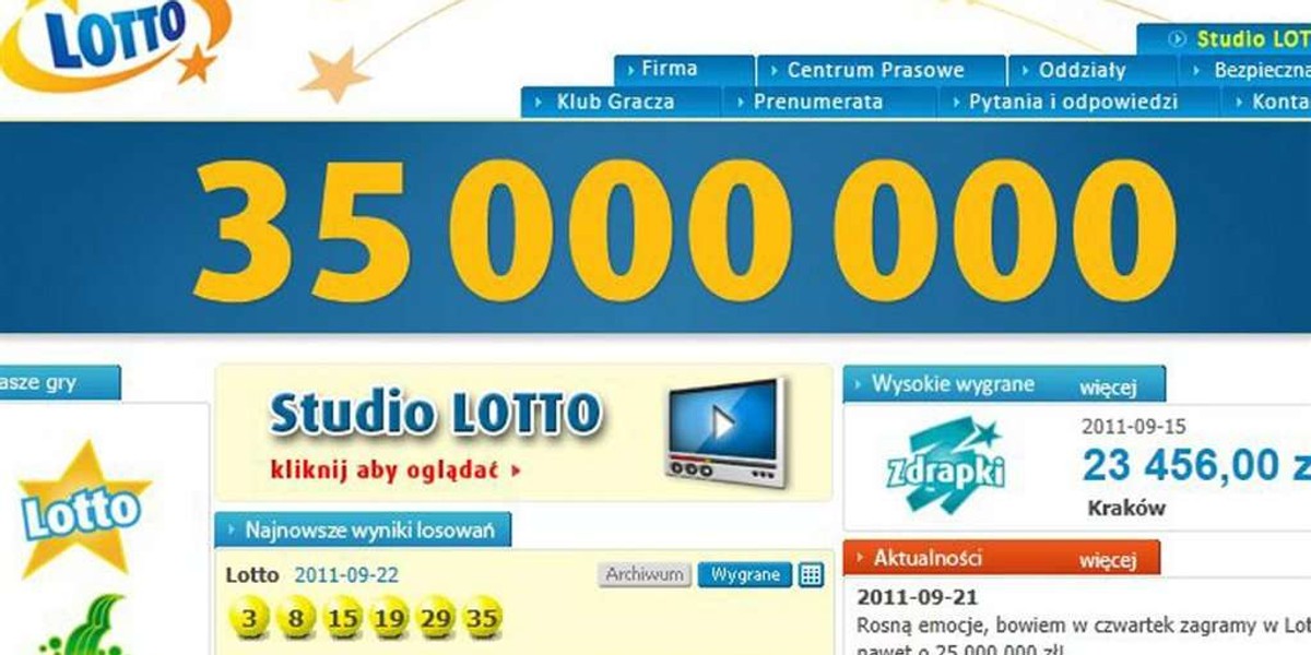 Jak wygrać 35 milionów w lotto!