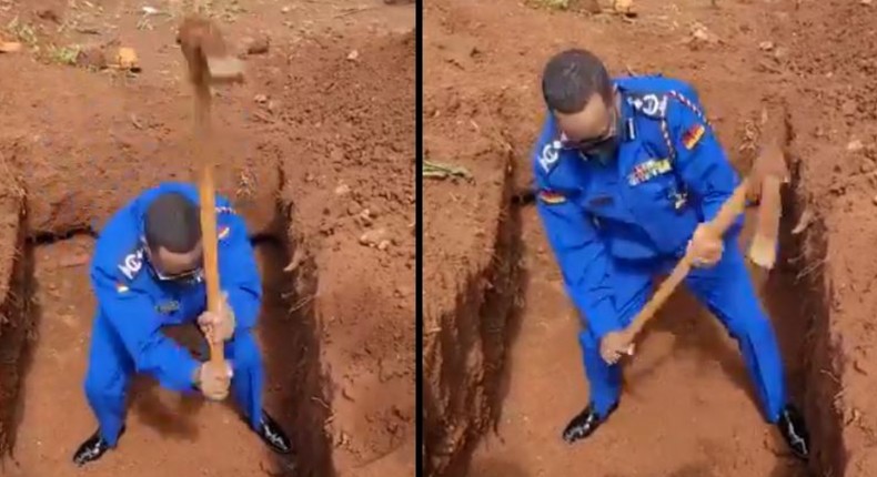 Regional police commander himself digs grave for burial of Kenyan veteran politician