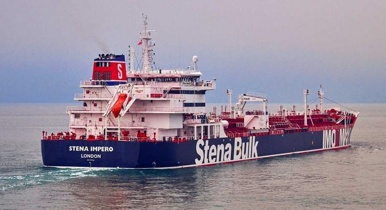 Undatedhandout photograph shows theStenaImpero, a British-flagged vessel owned byStenaBulk, at anundisclosedlocation, obtained by Reuters on July 19, 2019. Stena Bulk/via REUTERS